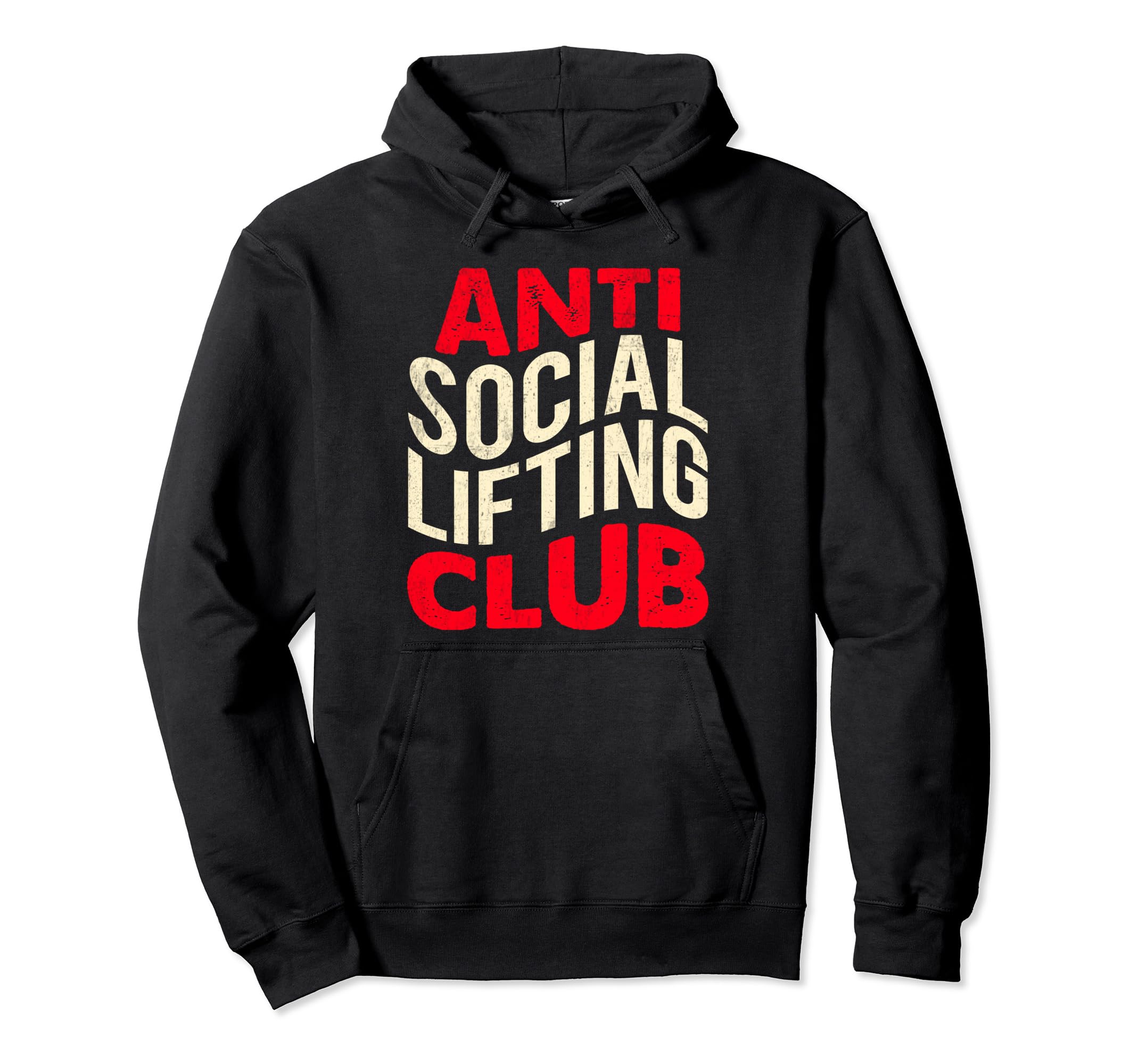 Anti Social Lifting Club Funny Introvert Gym Hoodie - Graphic Print Unisex - T-Shirt, Sweatshirt, Hoodie