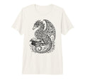 Floral Dragon Reading Books Bookworm T-Shirt - Minimalist Print for Adults - T-Shirt, Sweatshirt, Hoodie
