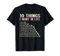 10 Things I Want Life Book Lovers T-Shirt - Trendy Graphic Men Women - T-Shirt, Sweatshirt, Hoodie