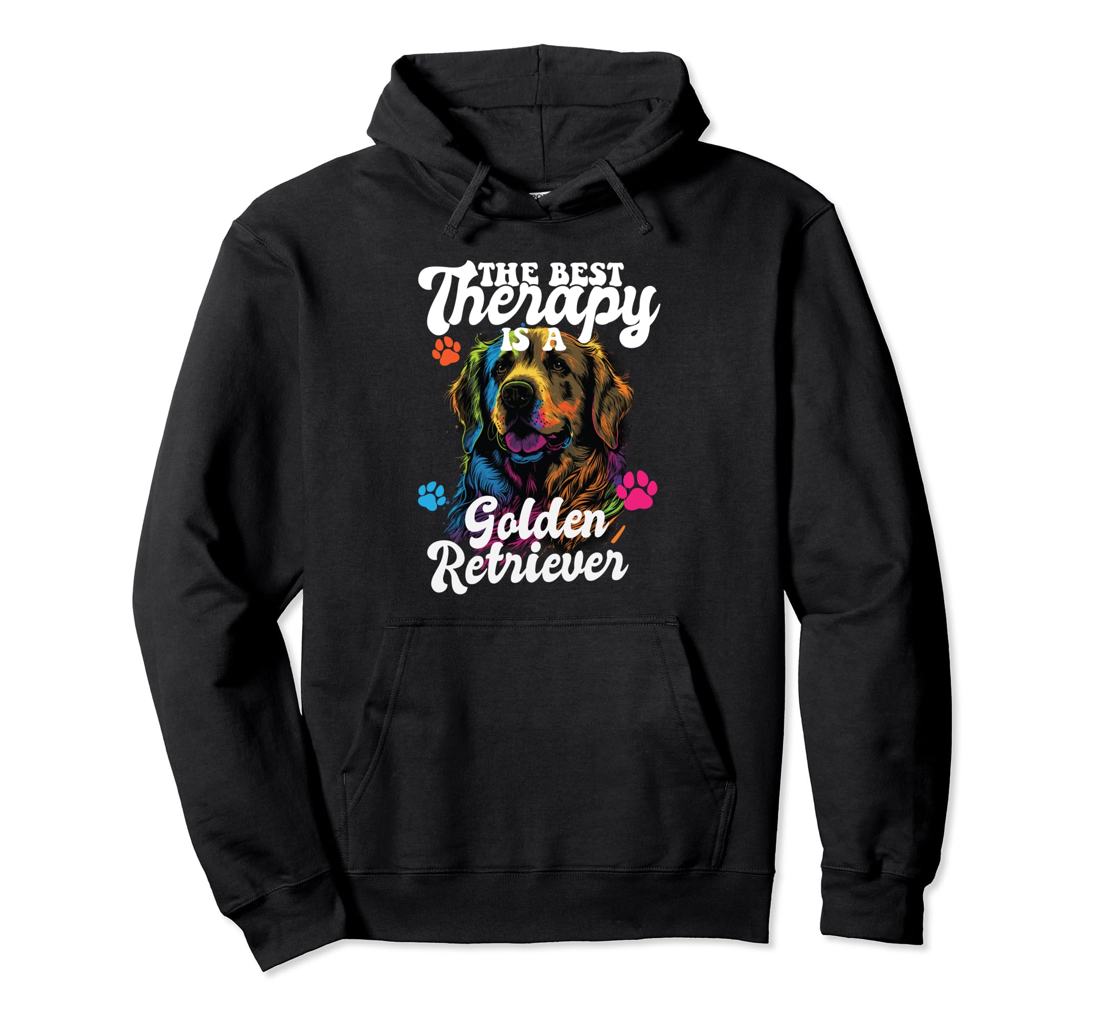 Best Therapy Is Golden Retriever Dog Mom Dad Hoodie - Graphic Print Unisex - T-Shirt, Sweatshirt, Hoodie