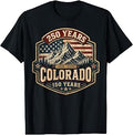 America 250 Colorado 150 Years American Flag 4th of July Tee T-Shirt Unisex T-shirt, Sweatshirt, Hoodie, Long Sleeve Tee - T-Shirt, Sweatshirt, Hoodie