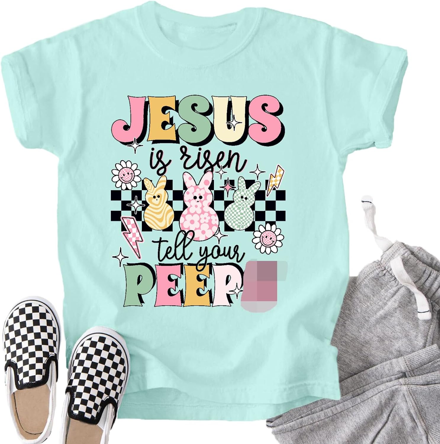 Kids Easter Shirts Happy Easter Day T-Shirt Jesus Tee Tops Unisex T-shirt, Sweatshirt, Hoodie, Long Sleeve Tee - T-Shirt, Sweatshirt, Hoodie