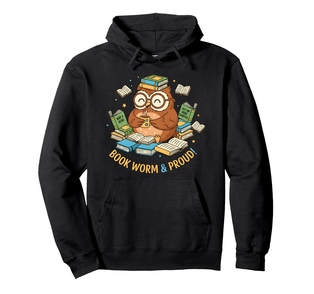 Funny Bookworm Book Lover Reader Gift Hoodie - Minimalist Print Men Women - T-Shirt, Sweatshirt, Hoodie