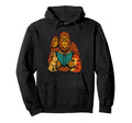 Bigfoot Reading Book Owl Rabbit Fox Cozy Hoodie - Unique Graphic Unisex - T-Shirt, Sweatshirt, Hoodie
