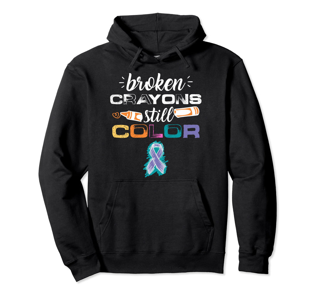 Broken Crayons Still Color Suicide Hoodie - Fun Novelty Design Men Women - T-Shirt, Sweatshirt, Hoodie