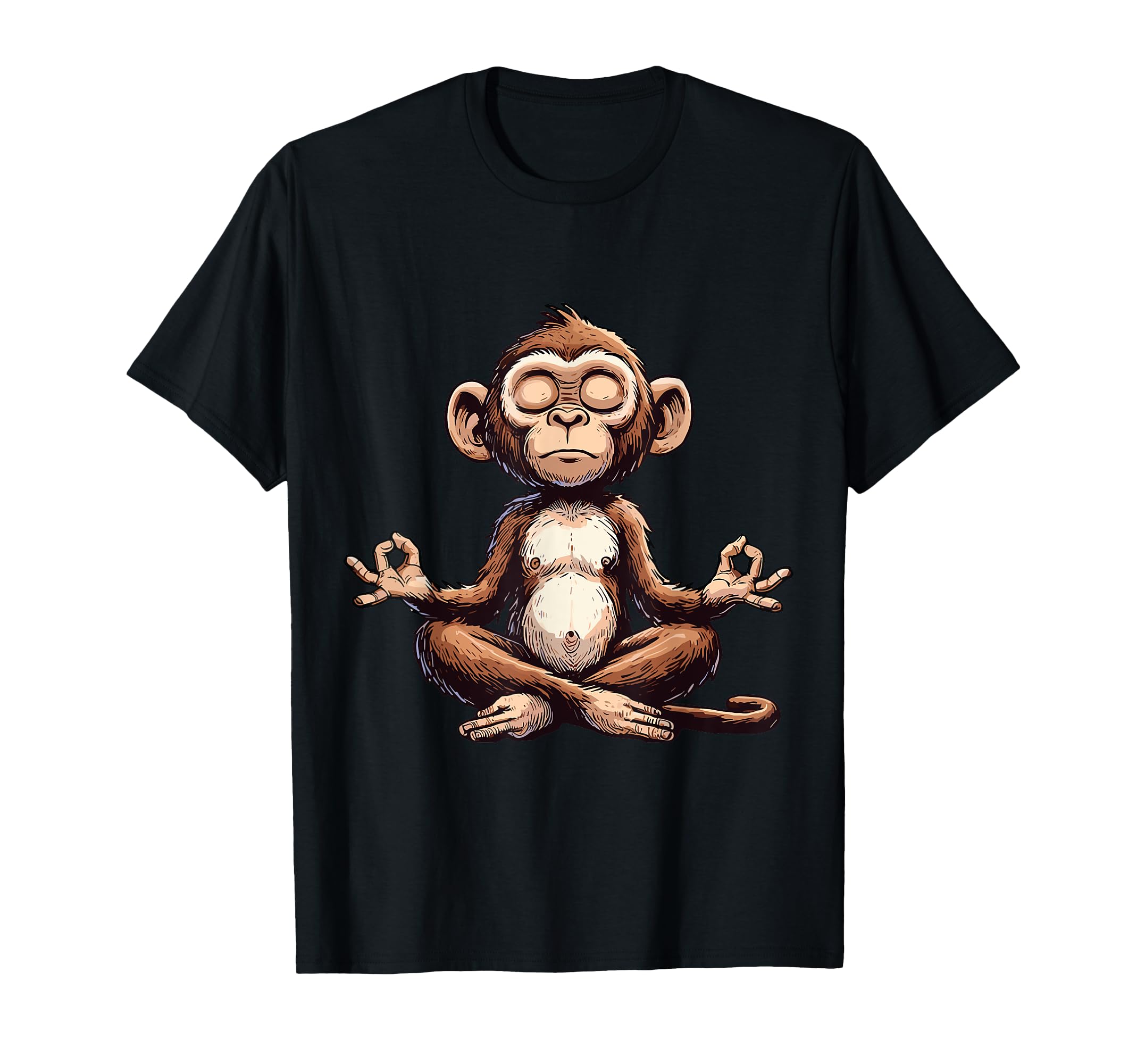 Meditation Monkey Yoga Pose Relaxing T-Shirt - Trendy Graphic for Adults - T-Shirt, Sweatshirt, Hoodie
