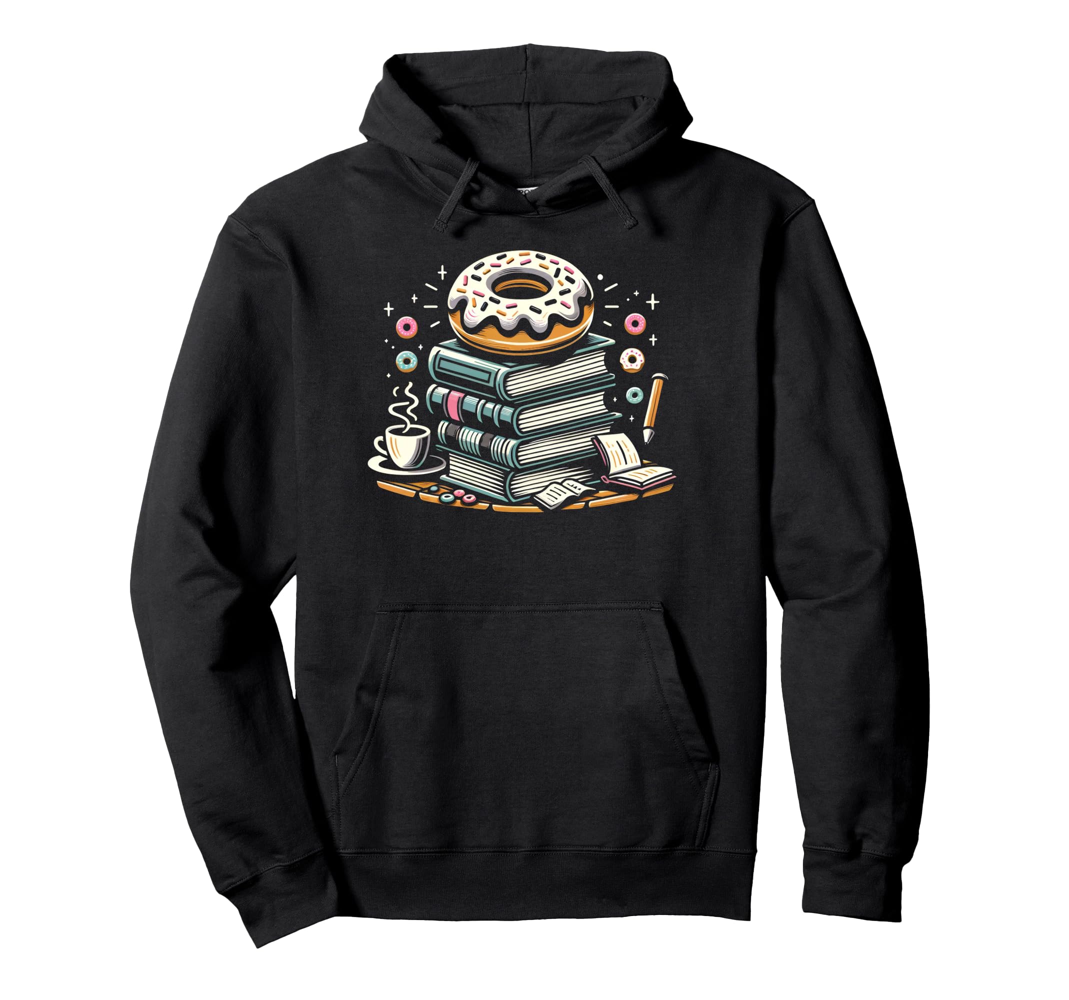 Donut Stop Reading Sweet Literary Escape Hoodie - Trendy Graphic Unisex - T-Shirt, Sweatshirt, Hoodie