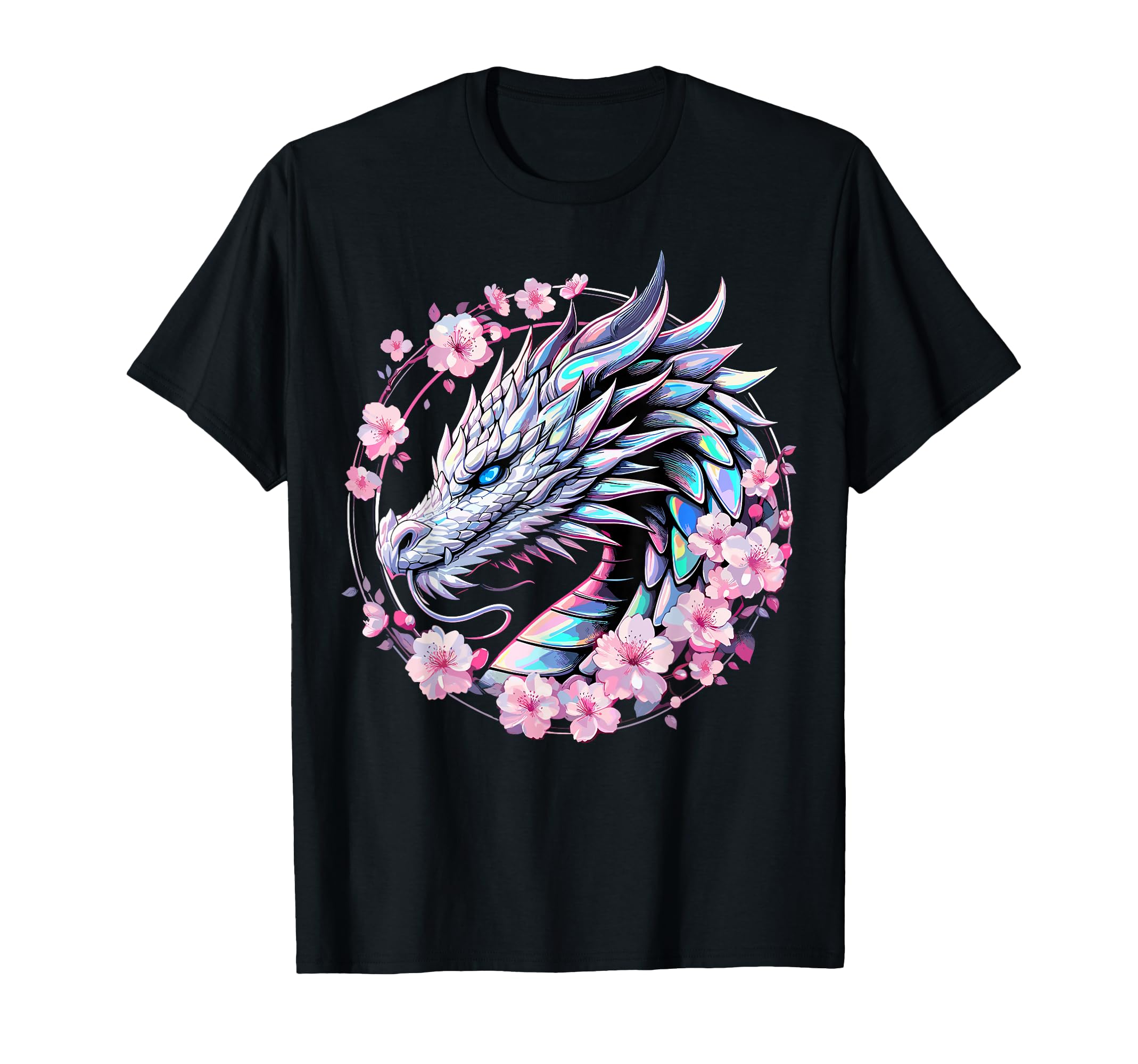 Dragon Cherry Blossom Fantasy Art T-Shirt - Graphic Print Unisex - T-Shirt, Sweatshirt, Hoodie