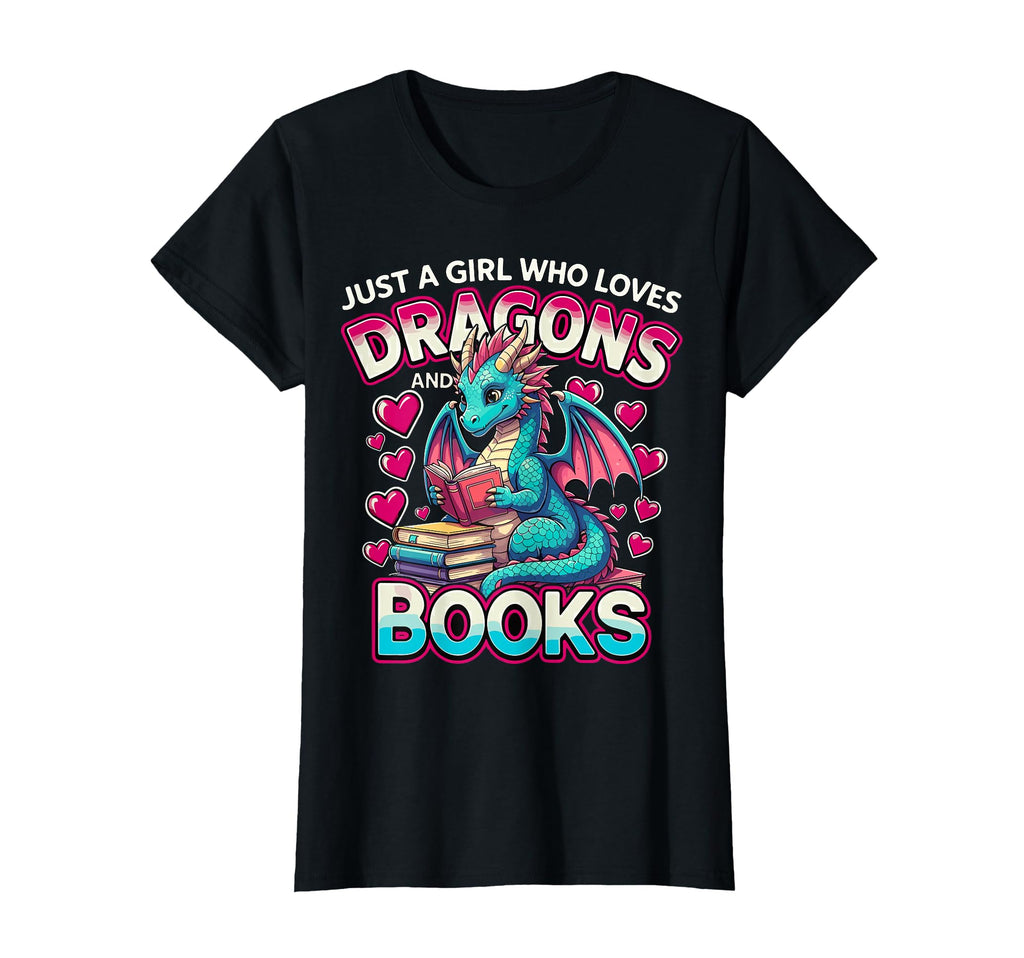 Just Who Loves Dragons And Books Dragon T-Shirt - Trendy Graphic Men Women - T-Shirt, Sweatshirt, Hoodie