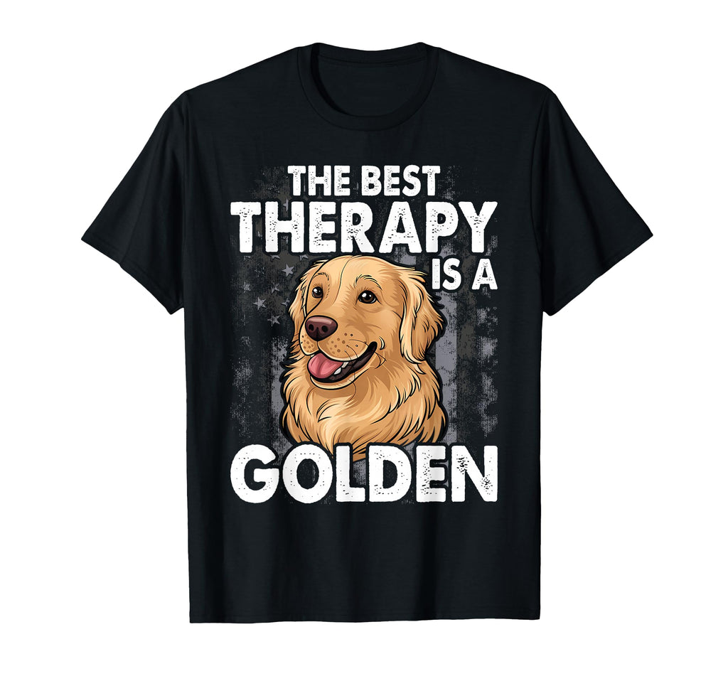 Best Therapy Is Golden Retriever Dog Lovers T-Shirt - Graphic Print Unisex - T-Shirt, Sweatshirt, Hoodie
