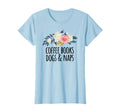 Floral Illustration Coffee Books Dogs T-Shirt - Novelty Apparel Men Women - T-Shirt, Sweatshirt, Hoodie