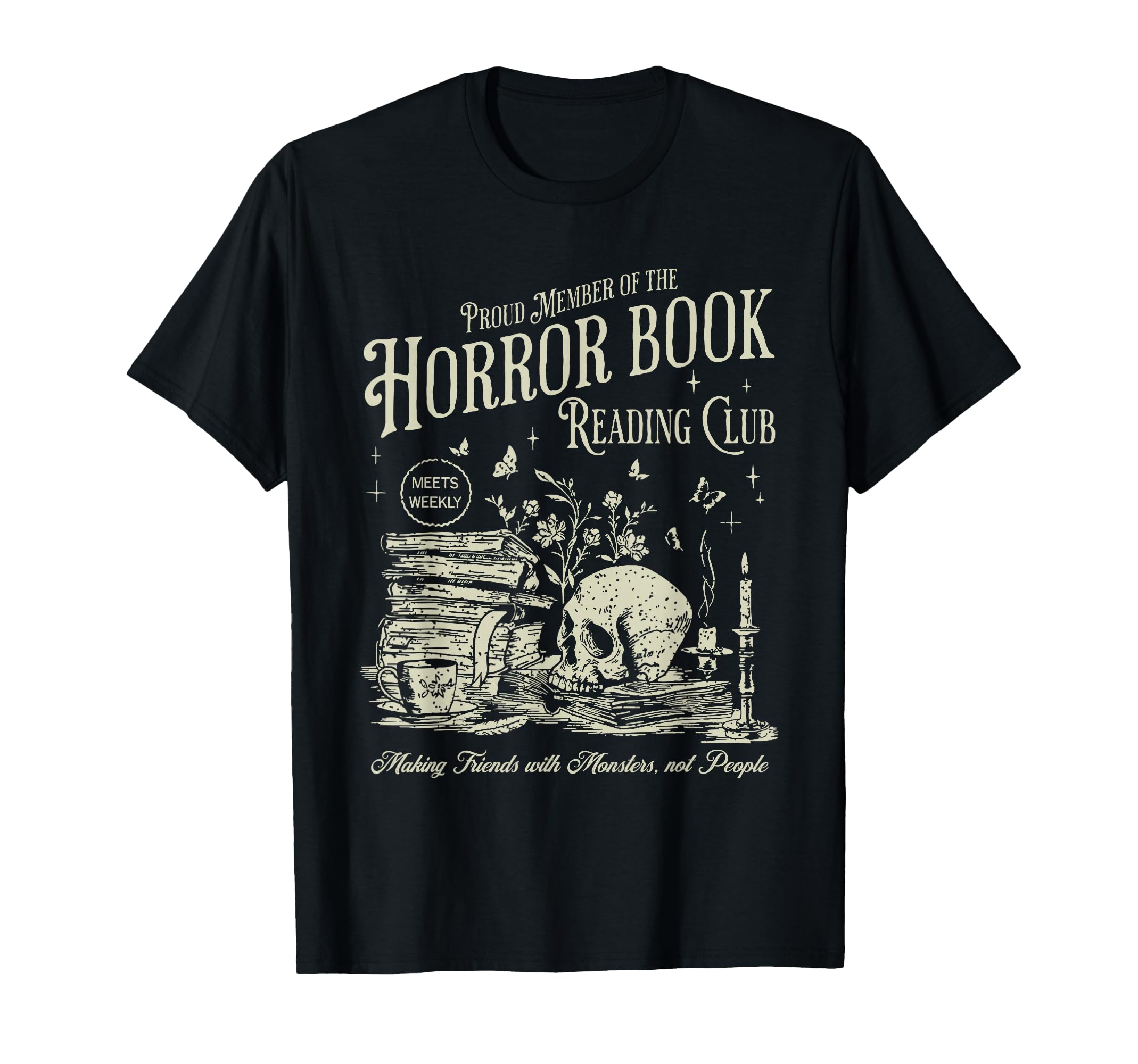Horror Book Reading Club Gothic T-Shirt - Custom Art Print Men Women - T-Shirt, Sweatshirt, Hoodie