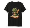 Dragon Reading Book Funny Literary T-Shirt - Custom Art Print Men Women - T-Shirt, Sweatshirt, Hoodie