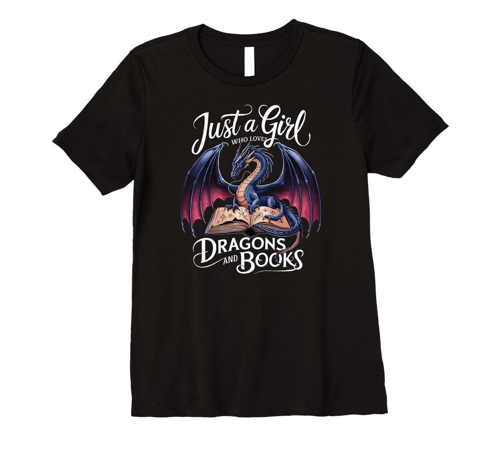 Just Who Loves Dragons And Books Reader T-Shirt - Unique Graphic Unisex - T-Shirt, Sweatshirt, Hoodie