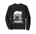 Sleeping Cat Books Relaxing Book Sweatshirt - Unique Graphic Men Women - T-Shirt, Sweatshirt, Hoodie