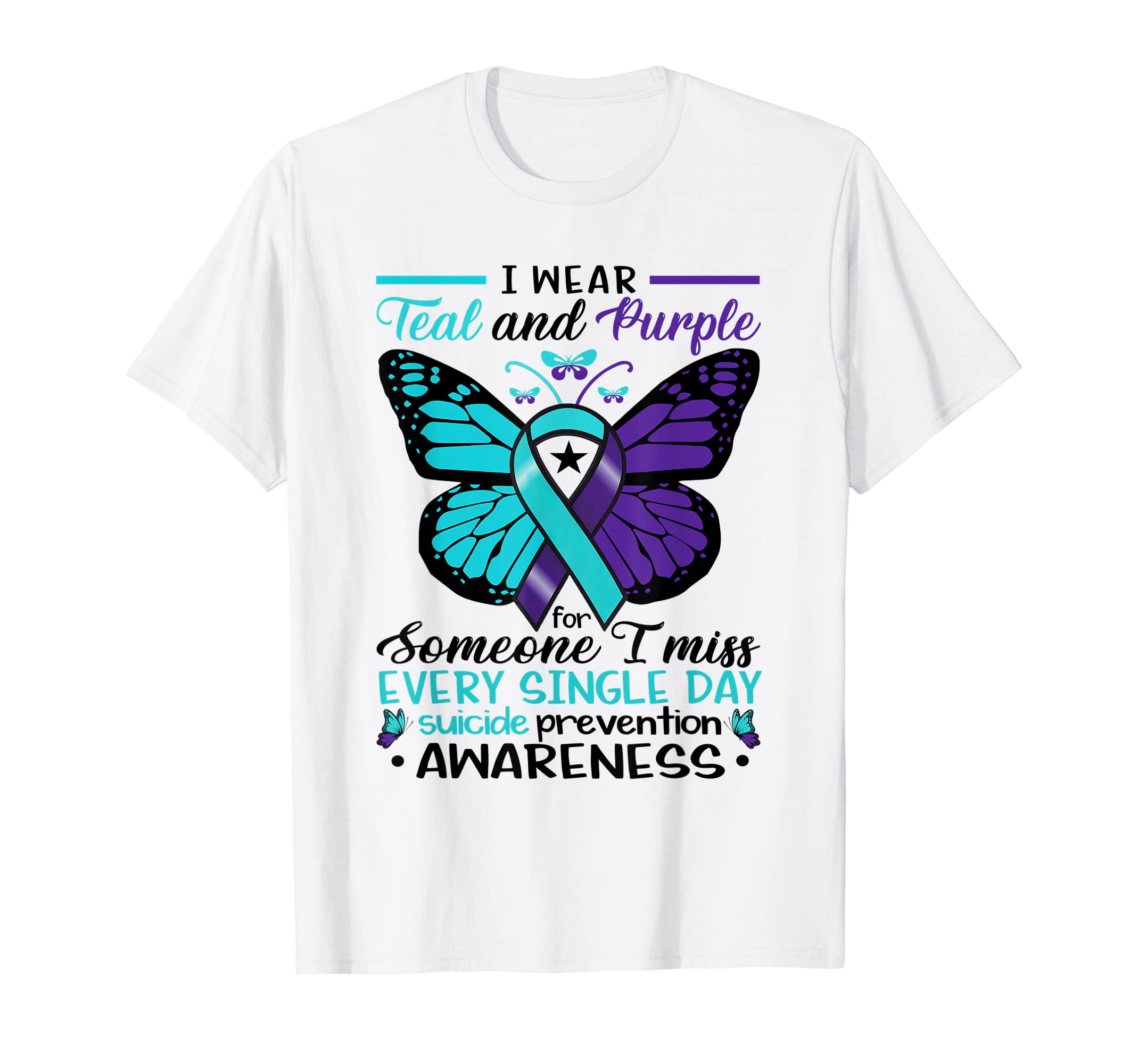 I Wear Teal And Purple Someone I Miss T-Shirt - Streetwear Style Unisex - T-Shirt, Sweatshirt, Hoodie