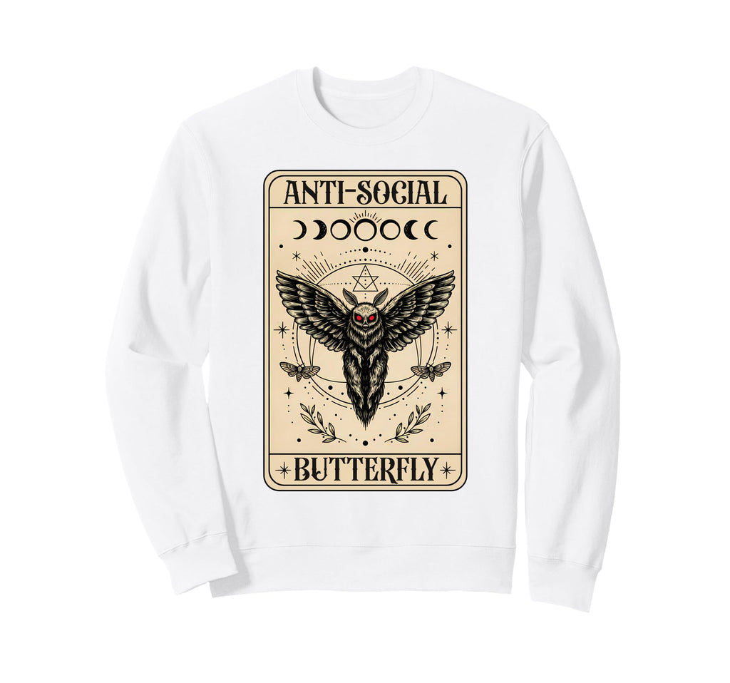Mothman Anti Social Funny Sweatshirt - Aesthetic Graphic for Adults - T-Shirt, Sweatshirt, Hoodie