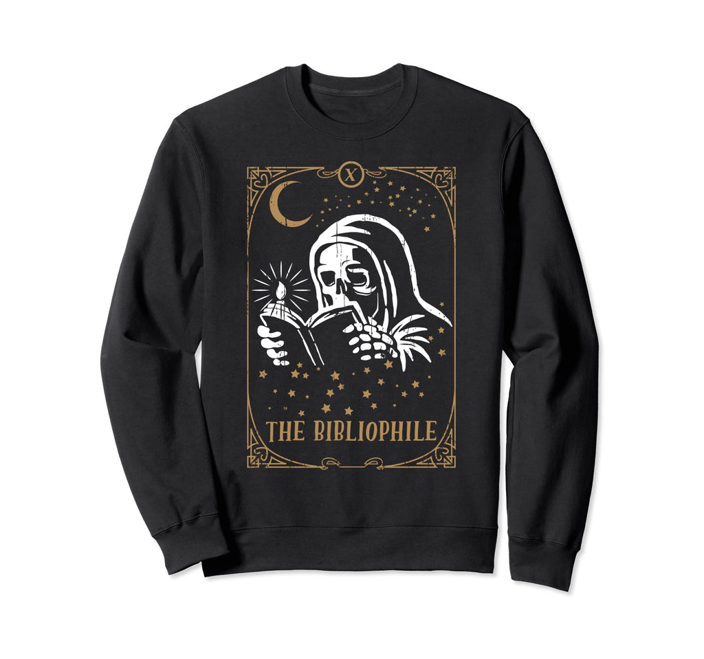 Skeleton Bibliophile Tarot Card Pagan Sweatshirt - Streetwear Style Unisex - T-Shirt, Sweatshirt, Hoodie