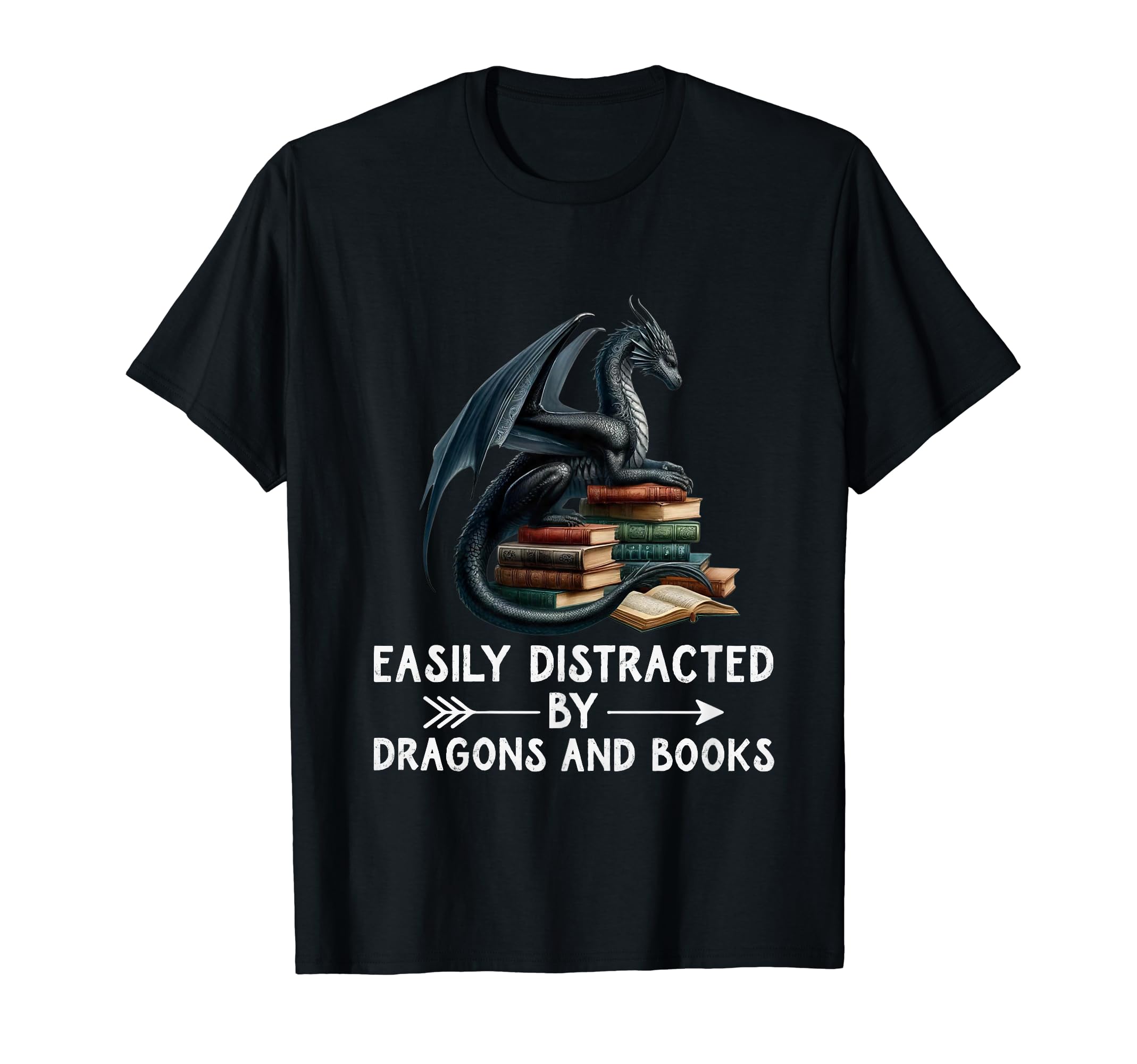 Easily Distracted Dragons And Books T-Shirt - Streetwear Style for Adults - T-Shirt, Sweatshirt, Hoodie