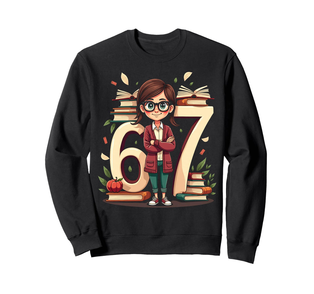 Six Seven Librarian Meme Book Sweatshirt - Casual Everyday Wear for Adults - T-Shirt, Sweatshirt, Hoodie