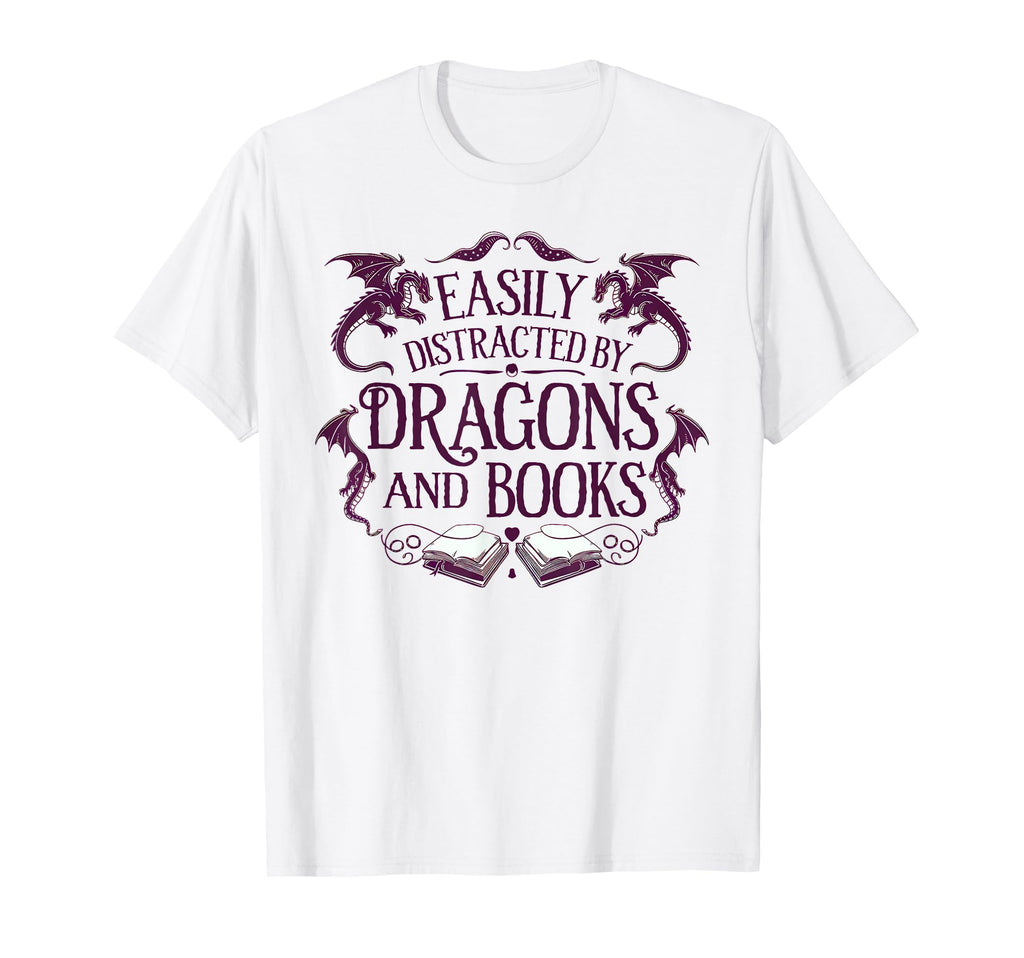 Easily Distracted Dragons And Books T-Shirt - Streetwear Style for Adults - T-Shirt, Sweatshirt, Hoodie