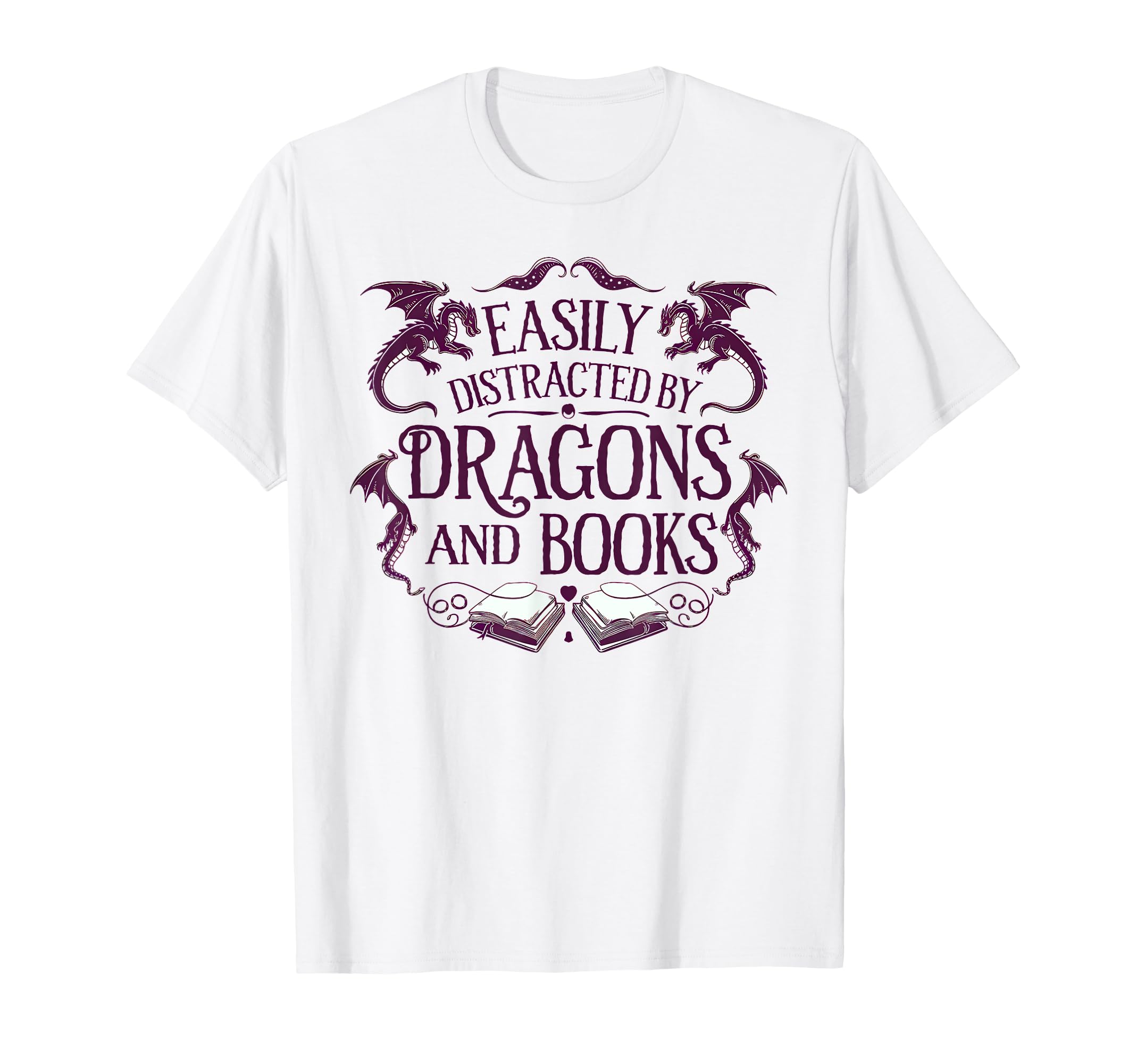 Easily Distracted Dragons And Books T-Shirt - Streetwear Style for Adults - T-Shirt, Sweatshirt, Hoodie
