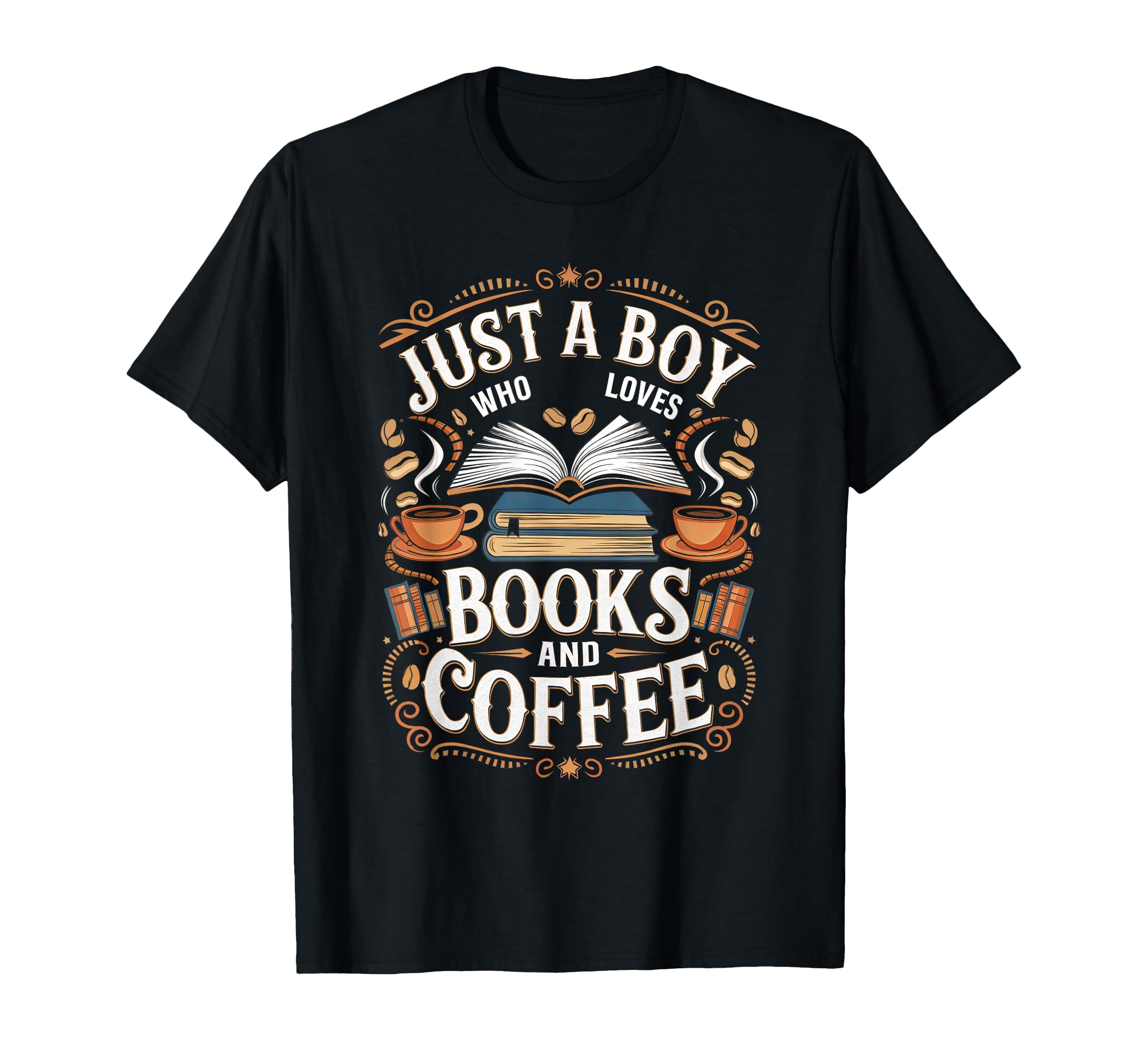 Just Who Loves Books Coffee Bookworm T-Shirt - Minimalist Print for Adults - T-Shirt, Sweatshirt, Hoodie