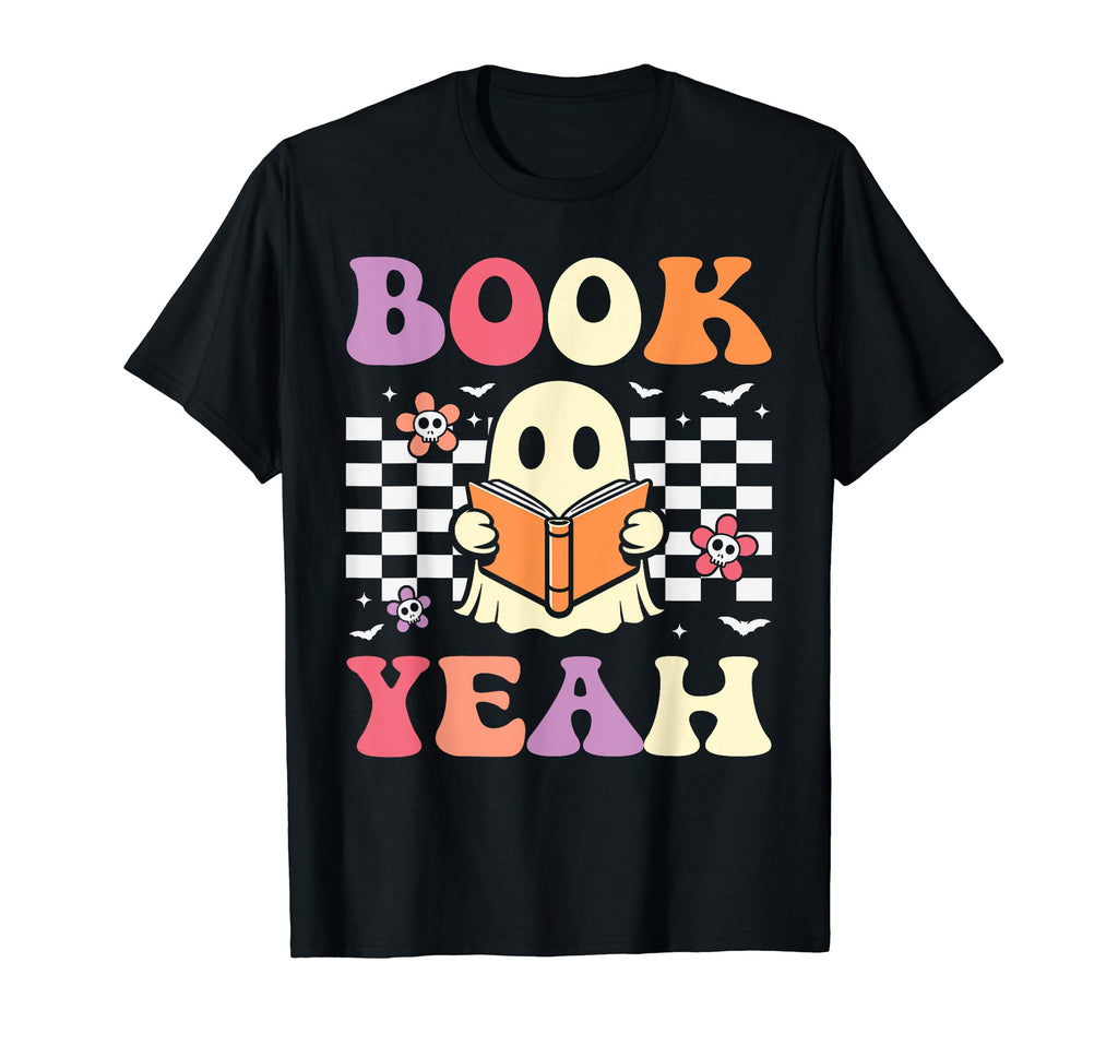 Book Yeah Groovy Ghost Reading Books T-Shirt - Graphic Print Men Women - T-Shirt, Sweatshirt, Hoodie