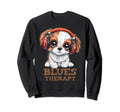 Blues Therapy Puppy Headphones Sweatshirt - Streetwear Style for Adults - T-Shirt, Sweatshirt, Hoodie