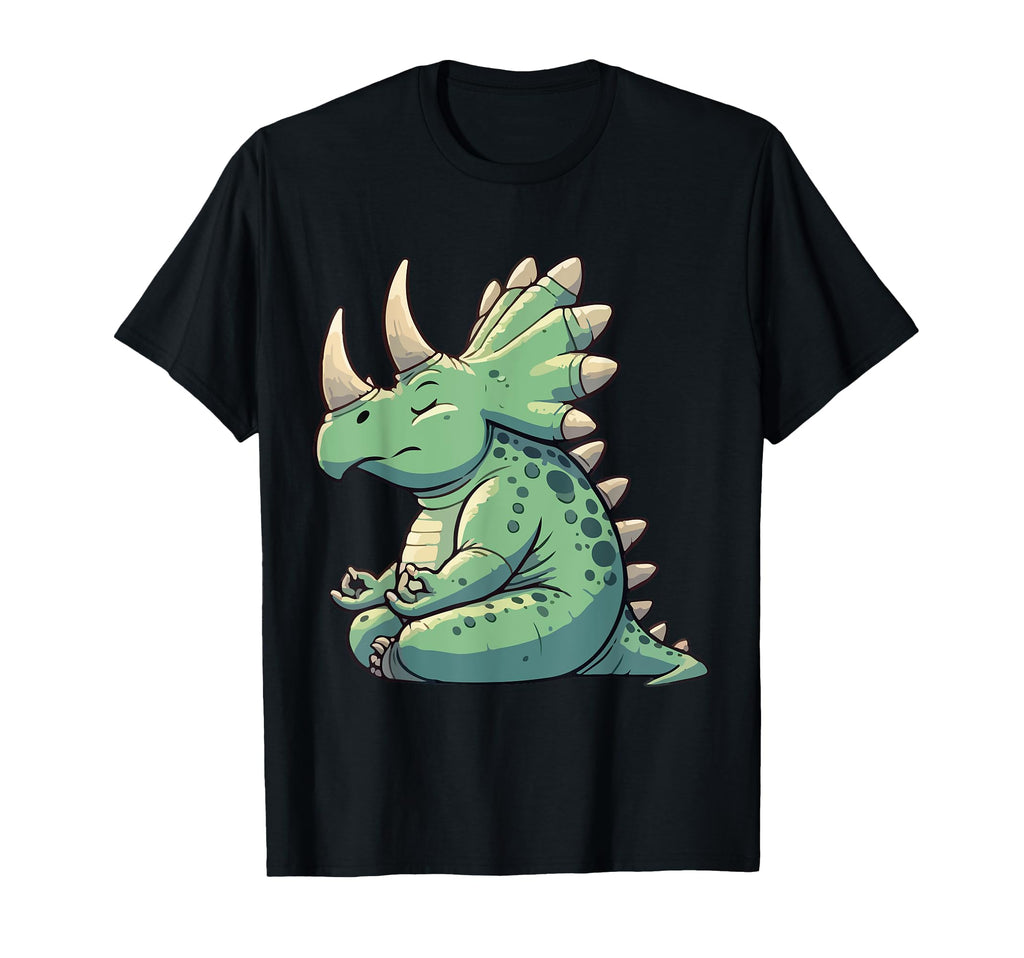 Meditation Triceratops Yoga Pose T-Shirt - Minimalist Print Men Women - T-Shirt, Sweatshirt, Hoodie