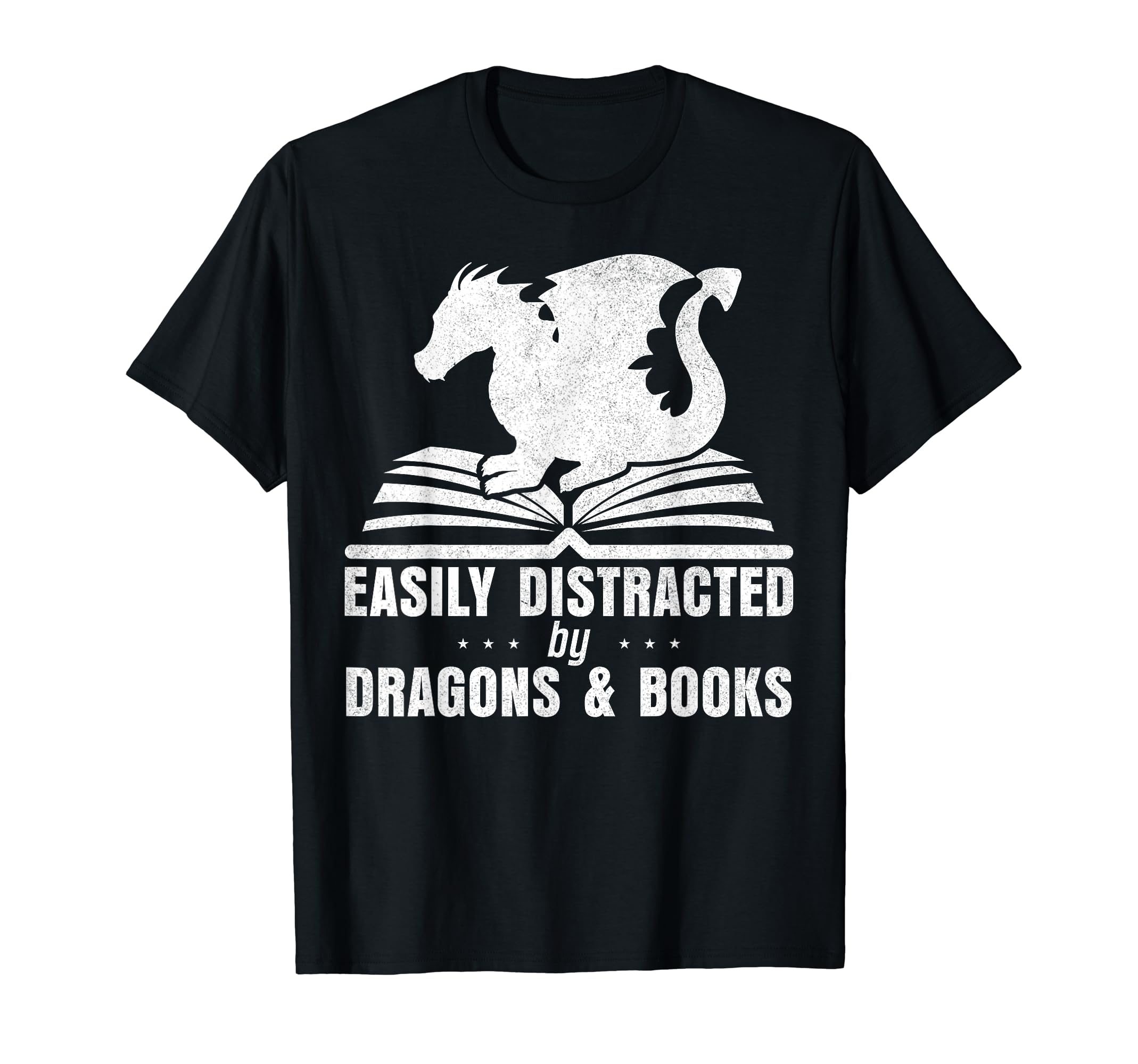 Easily Distracted Dragons And Books T-Shirt - Fun Novelty Design Men Women - T-Shirt, Sweatshirt, Hoodie