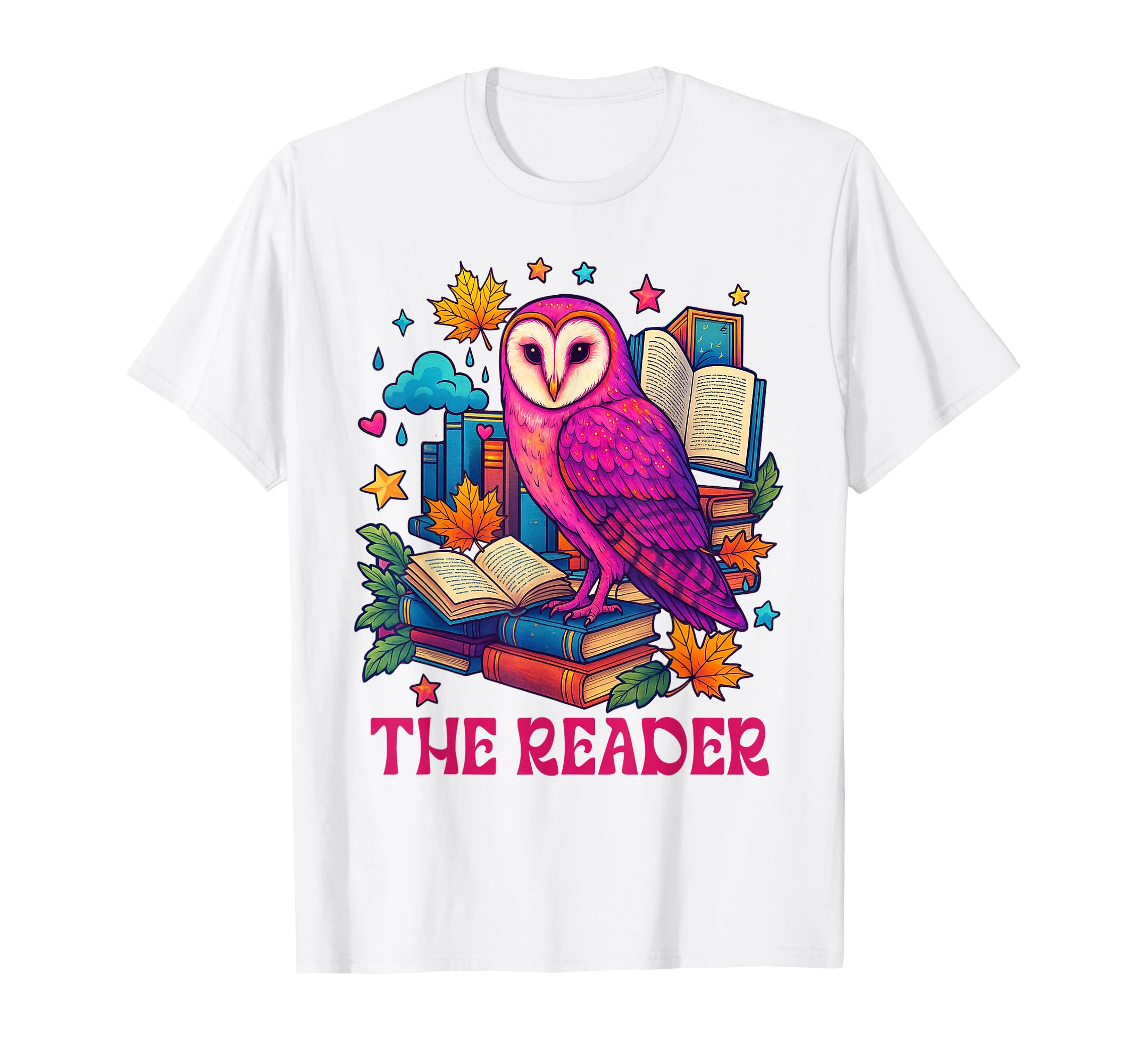 Reading Book Lover Owl Librarian School T-Shirt - Graphic Print Men Women - T-Shirt, Sweatshirt, Hoodie