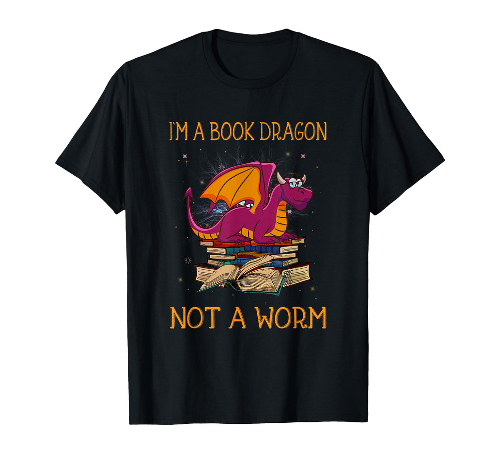Funny Geek Dragon Reading Book T-Shirt - Novelty Apparel for Adults - T-Shirt, Sweatshirt, Hoodie