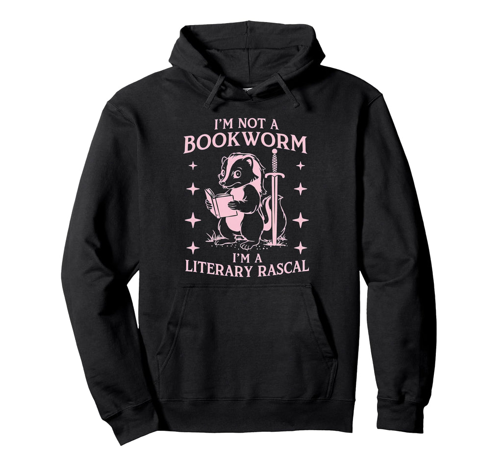 Im Not Bookworm Im Literary Rascal Skunk Hoodie - Minimalist Print Unisex - T-Shirt, Sweatshirt, Hoodie