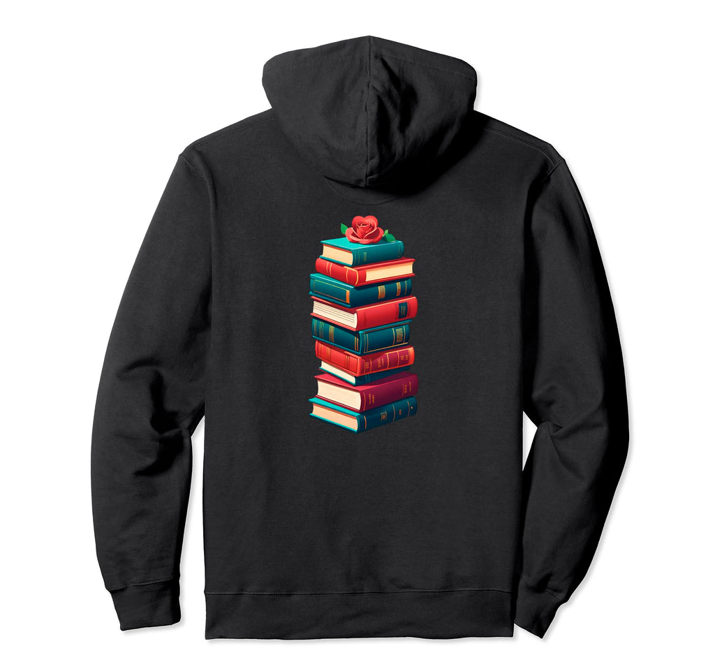 Book Worm Book Stack Reading Addict Hoodie - Fun Novelty Design for Adults - T-Shirt, Sweatshirt, Hoodie