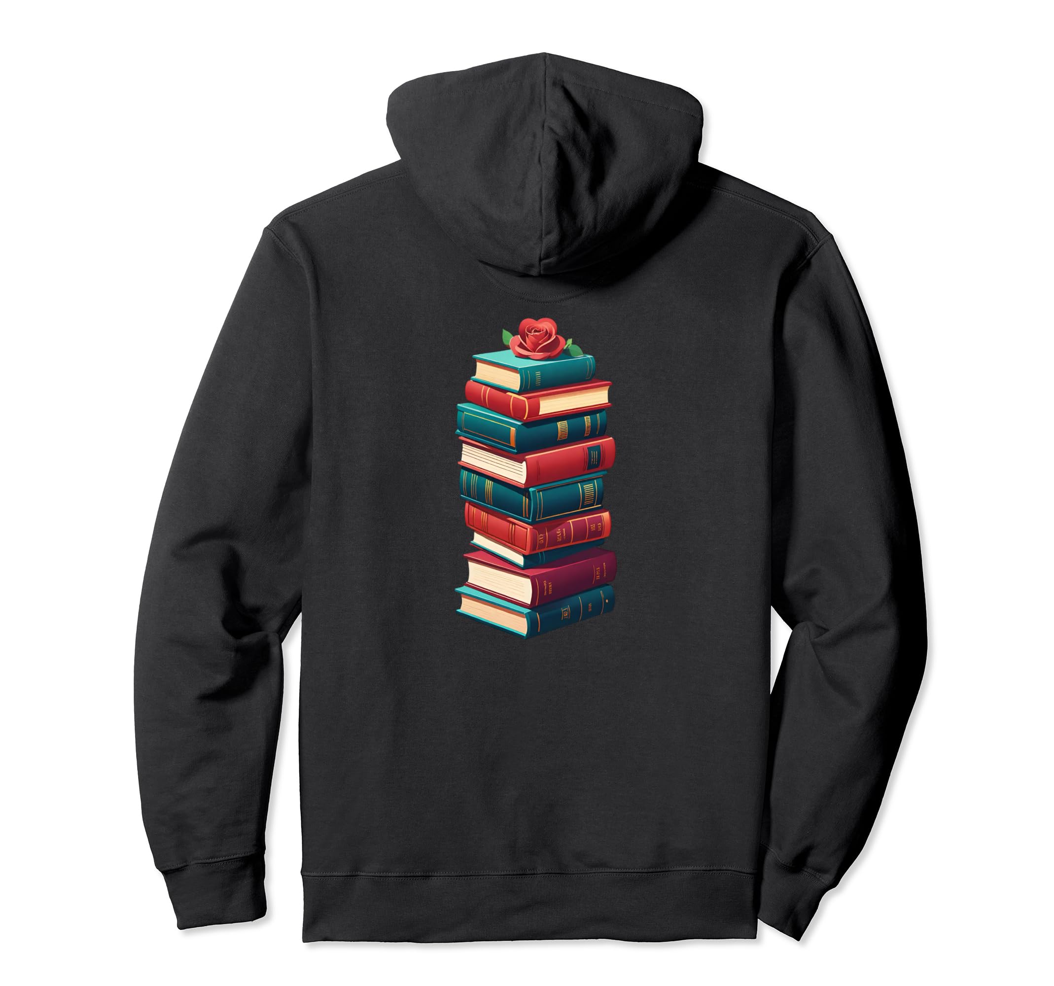 Book Worm Book Stack Reading Addict Hoodie - Fun Novelty Design for Adults - T-Shirt, Sweatshirt, Hoodie