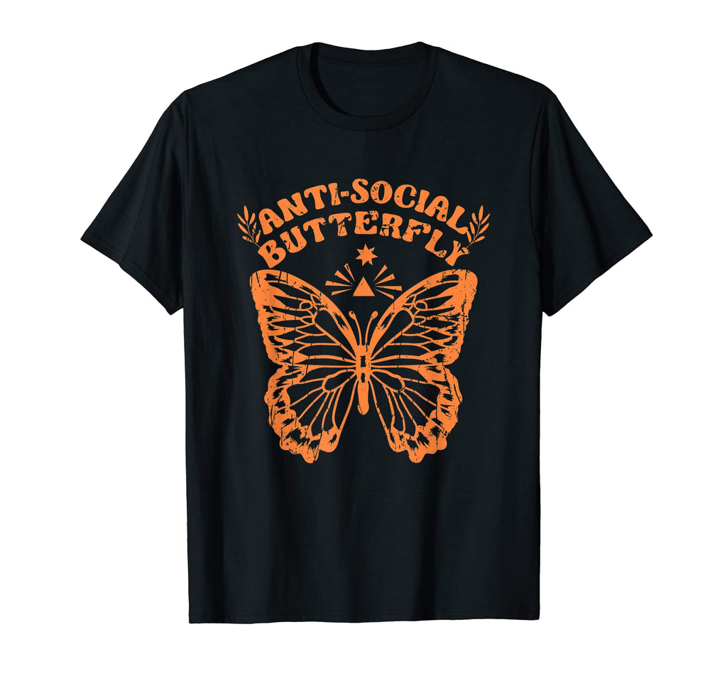 Anti Social Butterfly Introvert T-Shirt - Unique Graphic Men Women - T-Shirt, Sweatshirt, Hoodie