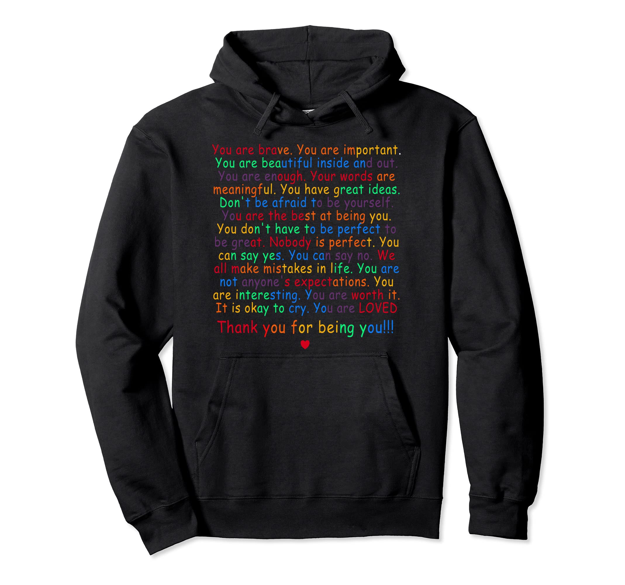 You Are Enough Important Loved Hoodie - Unique Graphic for Adults - T-Shirt, Sweatshirt, Hoodie