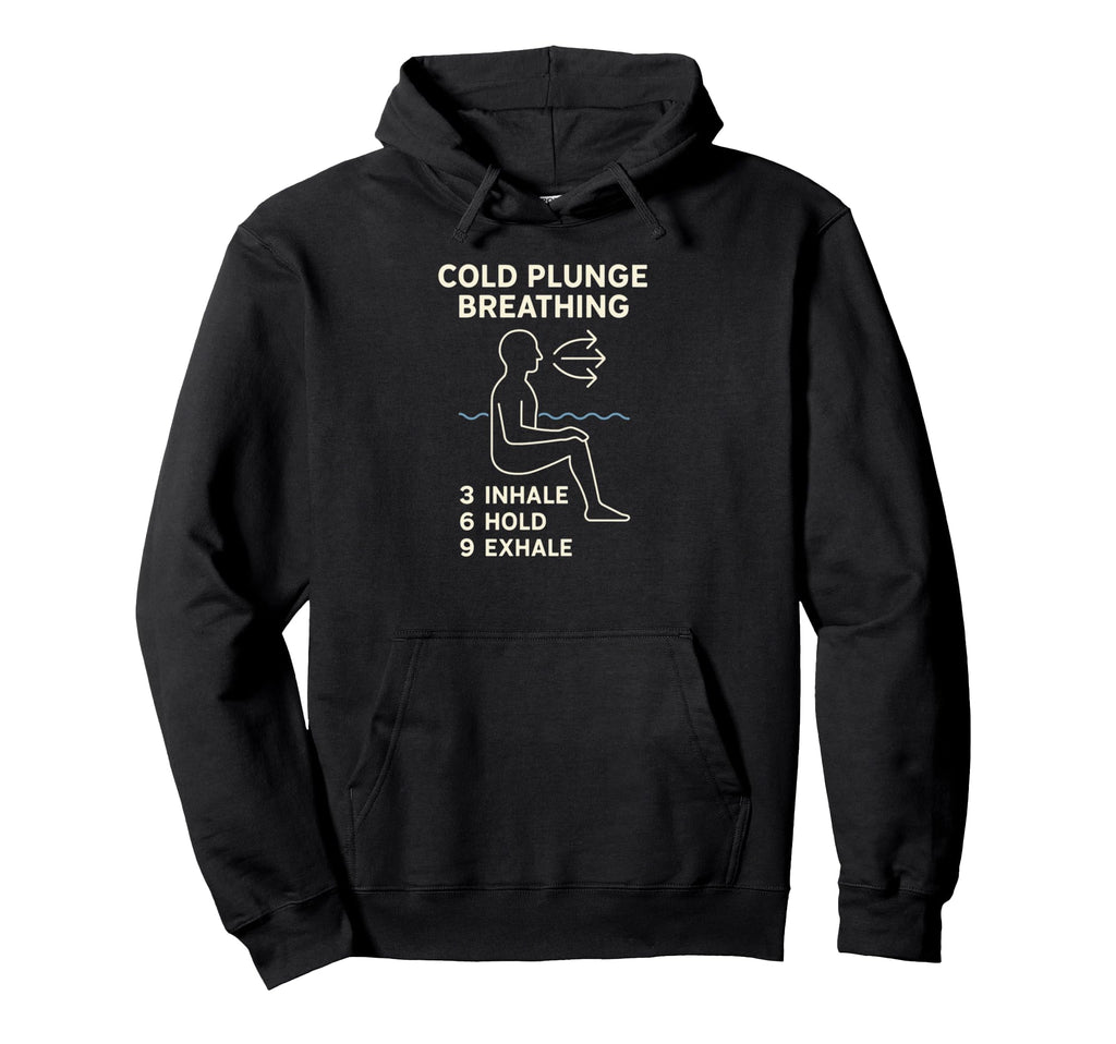 Cold Plunge Breathing Guide Ice Bath Hoodie - Novelty Apparel for Adults - T-Shirt, Sweatshirt, Hoodie