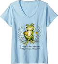 Women's I Could Be Meaner But Jesus Said No Funny Frog Coffee V-Neck T-Shirt Unisex T-shirt, Sweatshirt, Hoodie, Long Sleeve Tee - T-Shirt, Sweatshirt, Hoodie