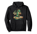 Dragon Reading Books Bookworm Funny Hoodie - Minimalist Print for Adults - T-Shirt, Sweatshirt, Hoodie