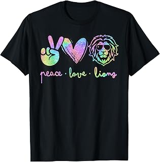 Lion Mascot Back to School Spirit Peace Love Lions Kids Mom T-Shirt Unisex T-shirt, Sweatshirt, Hoodie, Long Sleeve Tee - T-Shirt, Sweatshirt, Hoodie