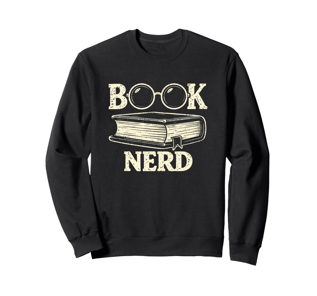 Old School Book Nerd Typography Sweatshirt - Unique Graphic Unisex - T-Shirt, Sweatshirt, Hoodie