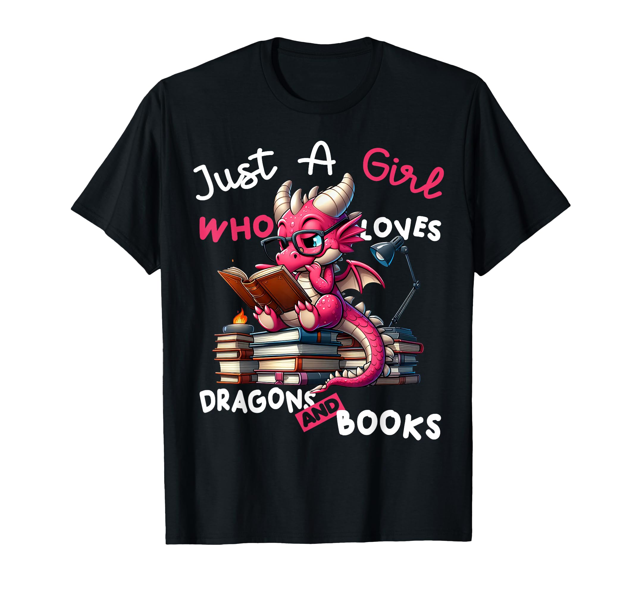 Just Who Loves Dragons And Books Nerdy T-Shirt - Trendy Graphic Unisex - T-Shirt, Sweatshirt, Hoodie