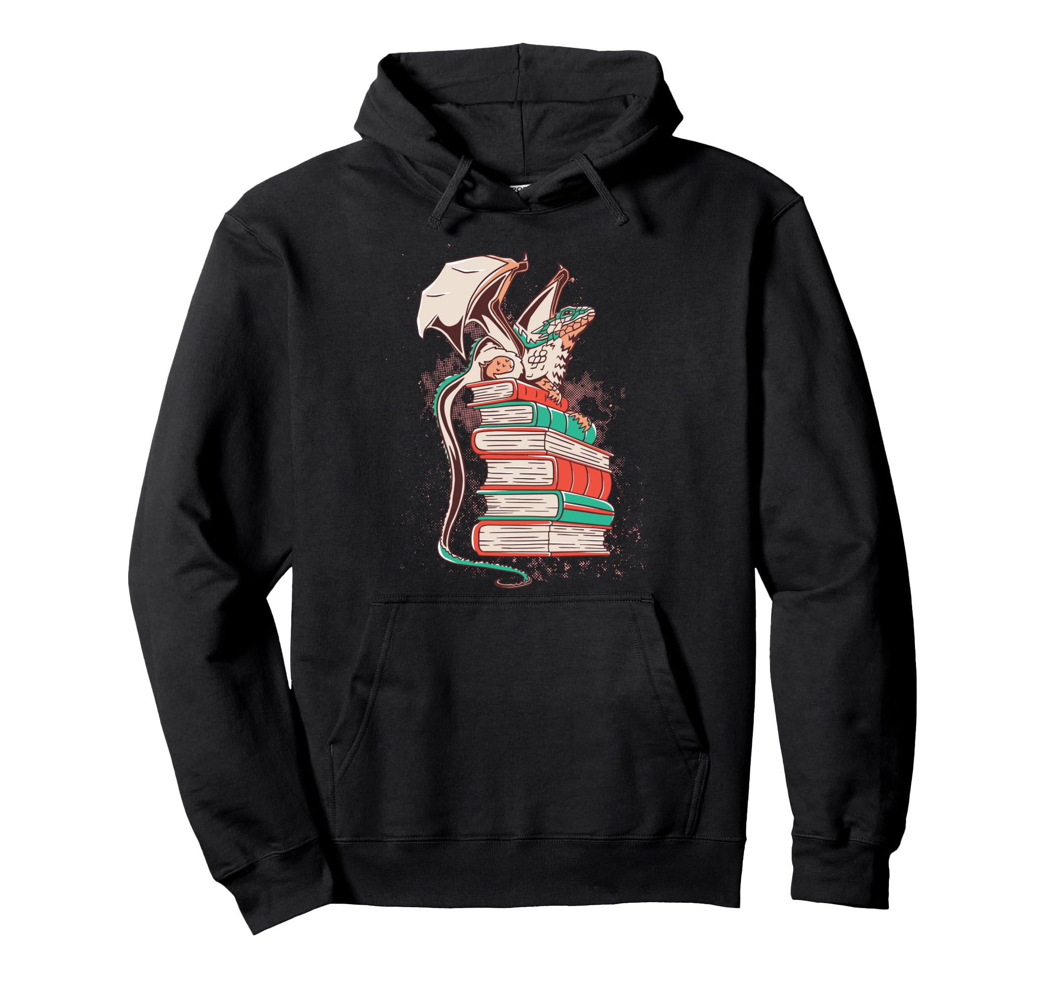 Dragon Reading Cat Books Gift Dragon Hoodie - Casual Everyday Wear Unisex - T-Shirt, Sweatshirt, Hoodie