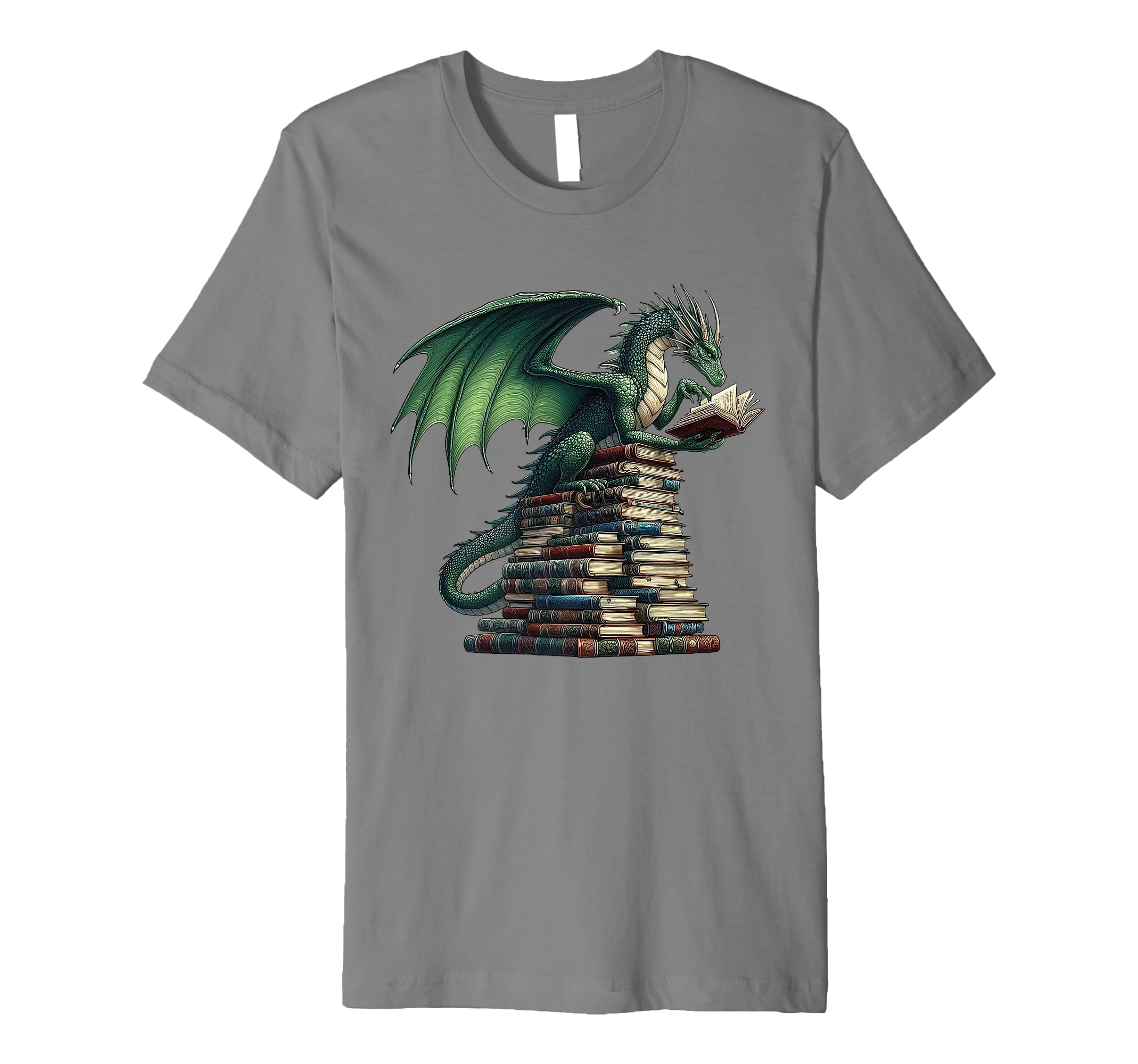 Bookworm Dragon Reading Books T-Shirt - Aesthetic Graphic for Adults - T-Shirt, Sweatshirt, Hoodie