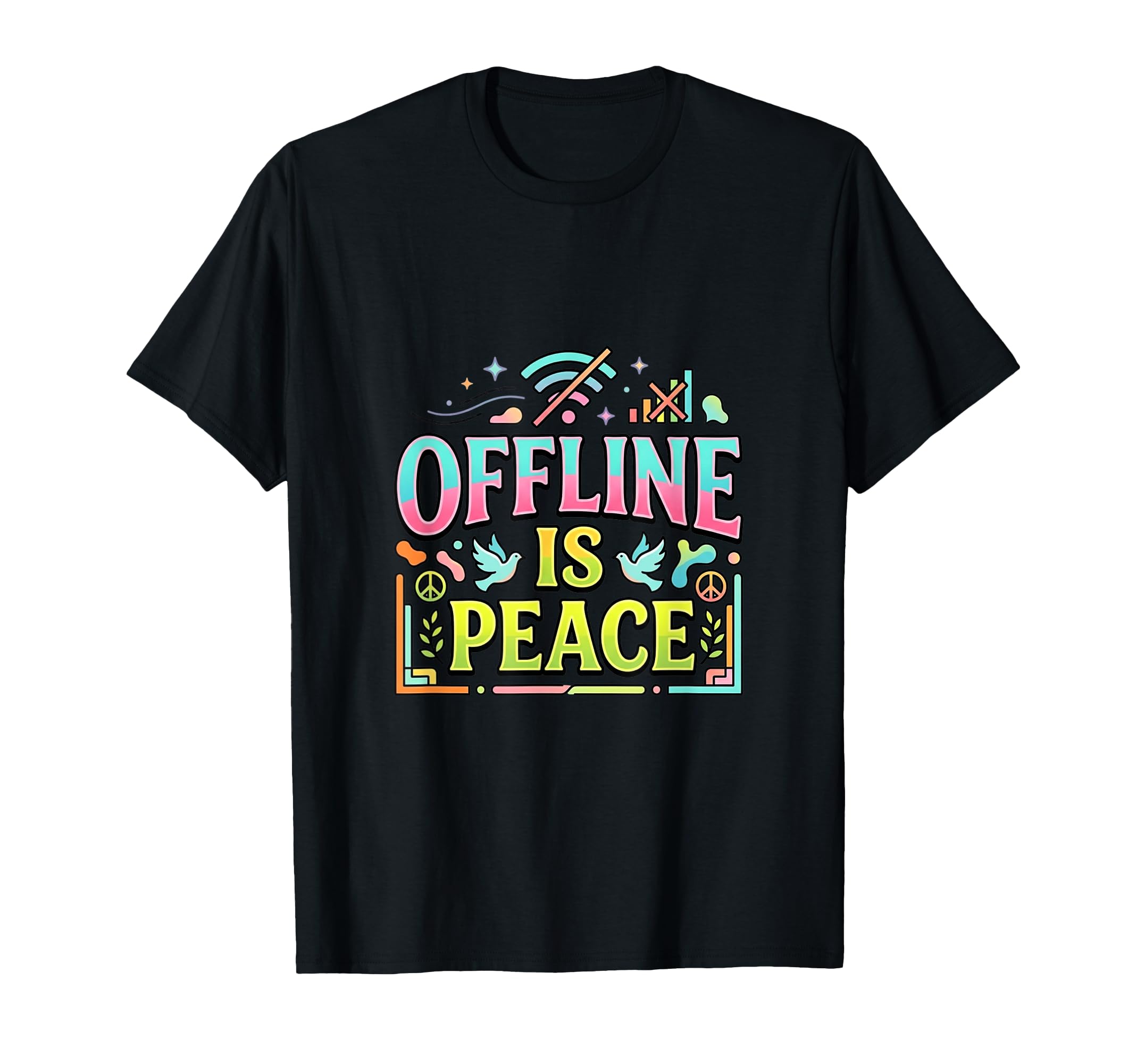 Offline Mode Quiet Mind Digital Detox T-Shirt - Trendy Graphic Unisex - T-Shirt, Sweatshirt, Hoodie