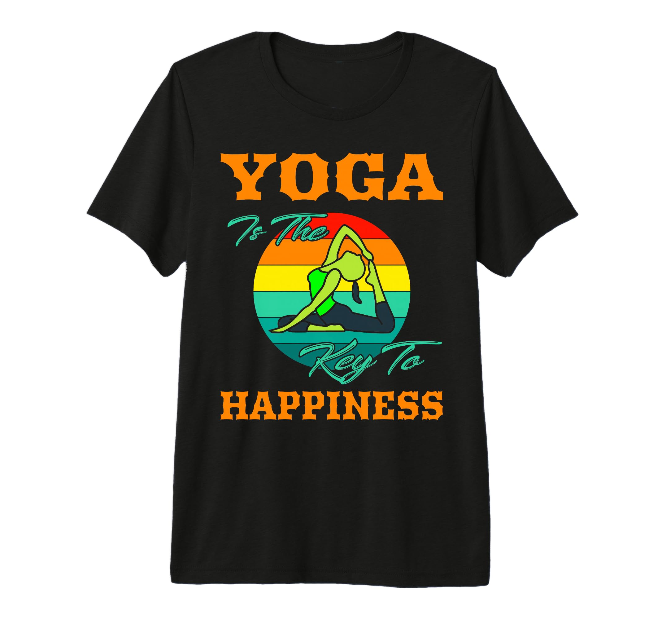 Yoga Is Key To Happiness Sunset Yoga T-Shirt - Custom Art Print for Adults - T-Shirt, Sweatshirt, Hoodie