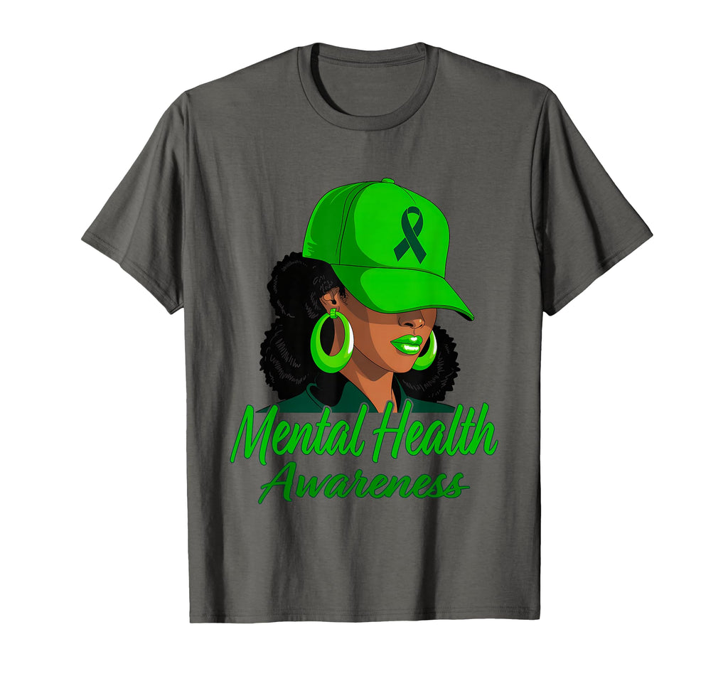 Mental Health Awareness Melanin Afro T-Shirt - Streetwear Style Men Women - T-Shirt, Sweatshirt, Hoodie