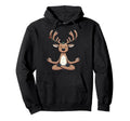 Meditation Reindeer Yoga Pose Relaxing Hoodie - Unique Graphic Men Women - T-Shirt, Sweatshirt, Hoodie